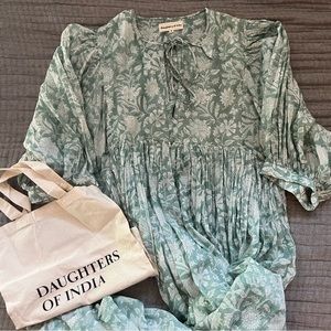 Daughters of India Kyra Midi Dress in Jade sz XL